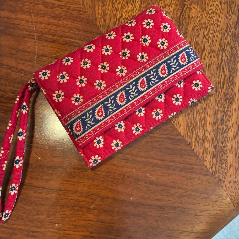 Vera Bradley Red and Blue Floral Wristlet